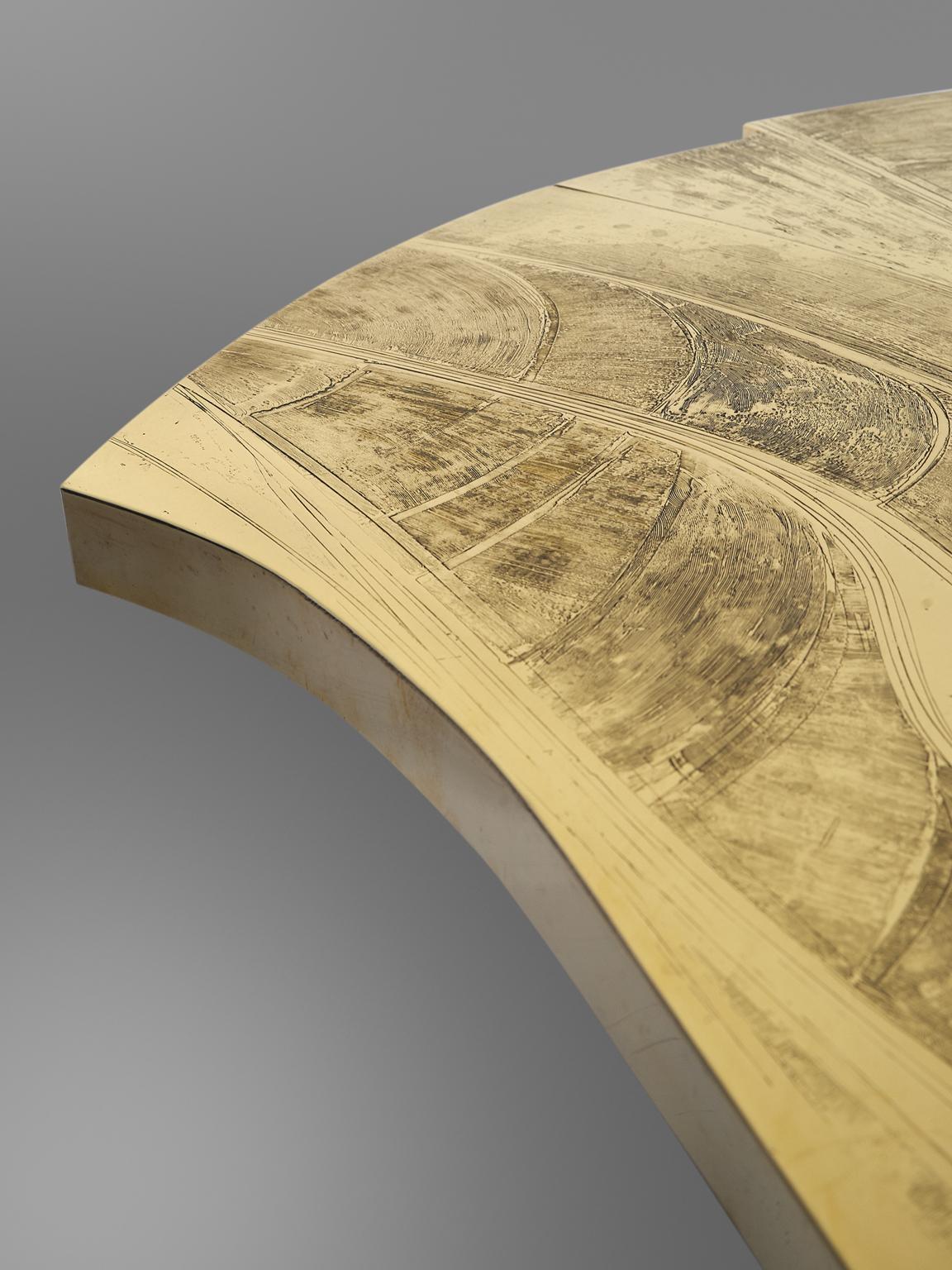 Armand Jonckers Extravagant Brass Etched Cocktail Table 3