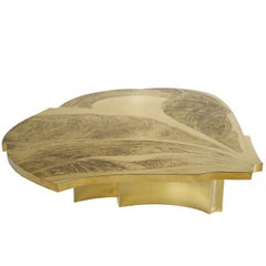 Armand Jonckers Extravagant Brass Etched Cocktail Table