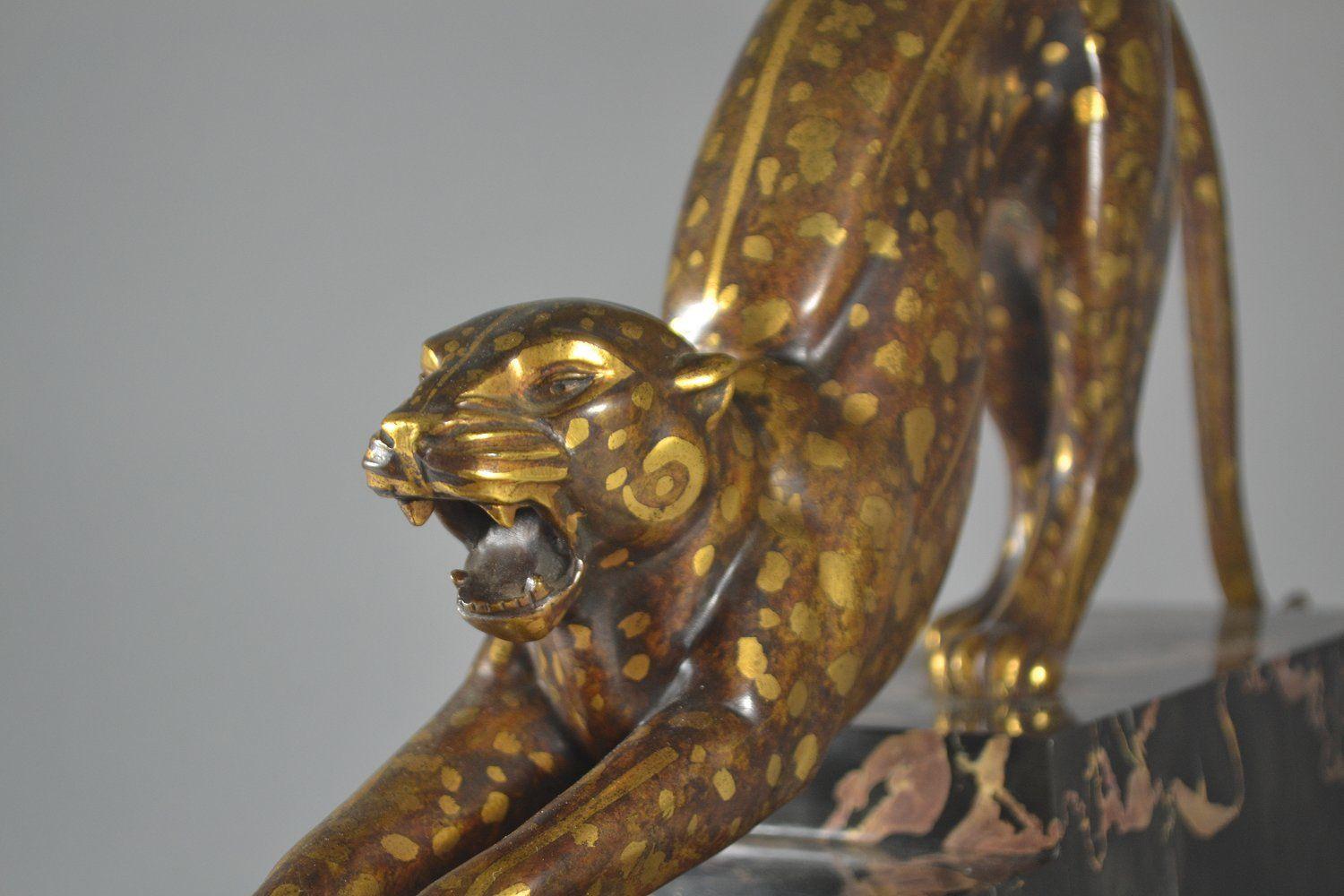 Armand Lemo unique stretching panther bonze sculpture 1