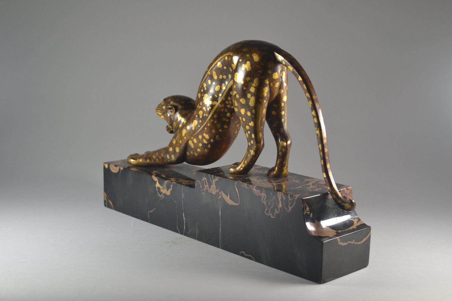 Armand Lemo unique stretching panther bonze sculpture 2