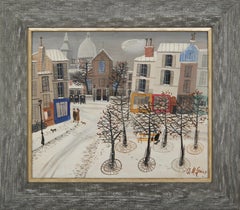 Montmartre in the Snow, Parisian Winter City Scene