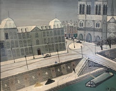 Antique Forecourt of Notre Dame and the quays