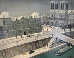 Forecourt von Notre Dame und die Kaminen von Notre Dame