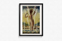 Manifesto originale del 1948 di Massonet per la Ferrovia Nazionale Belga Chaudfontaine