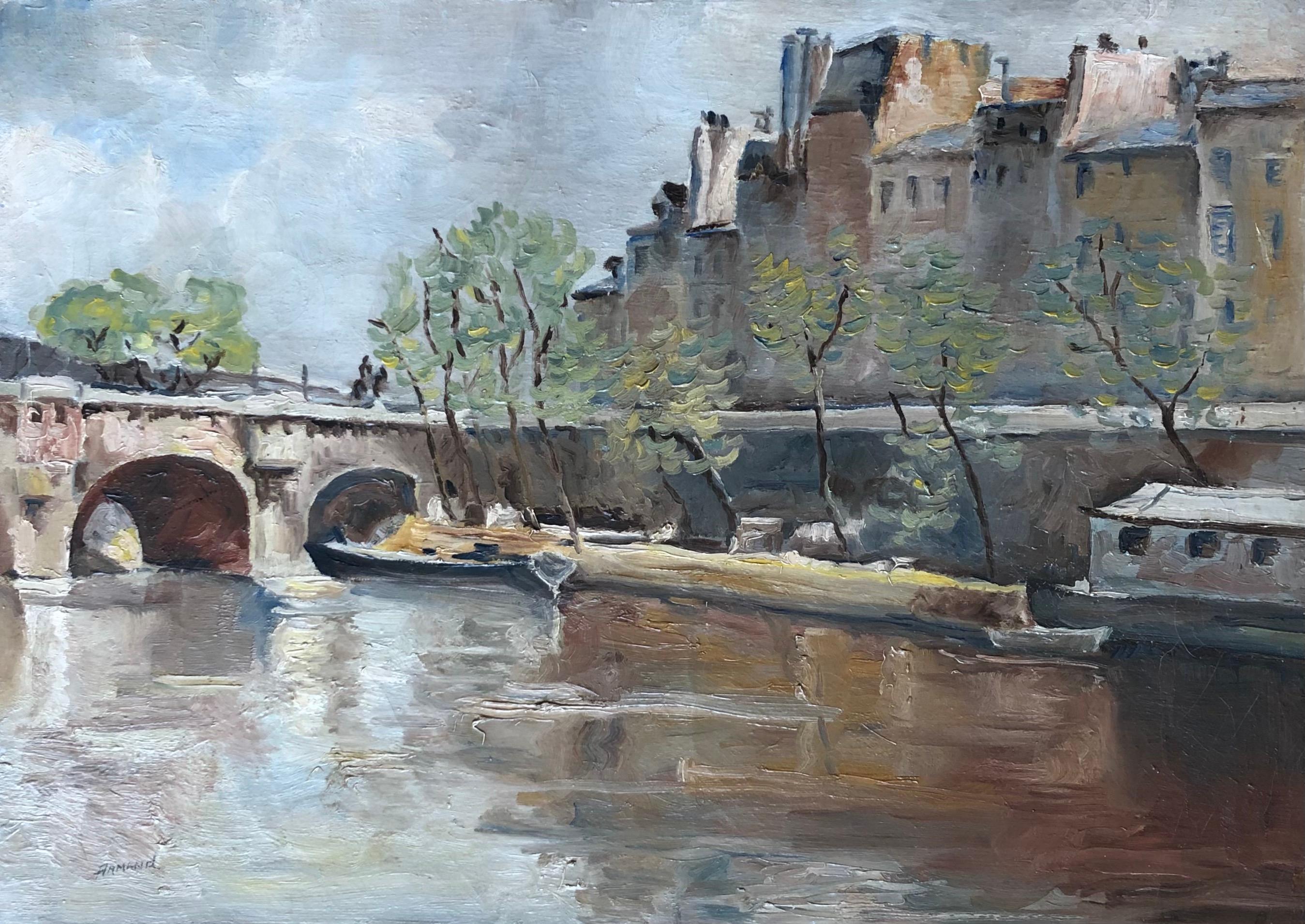 Puente Nuevo, París - Painting de Armand