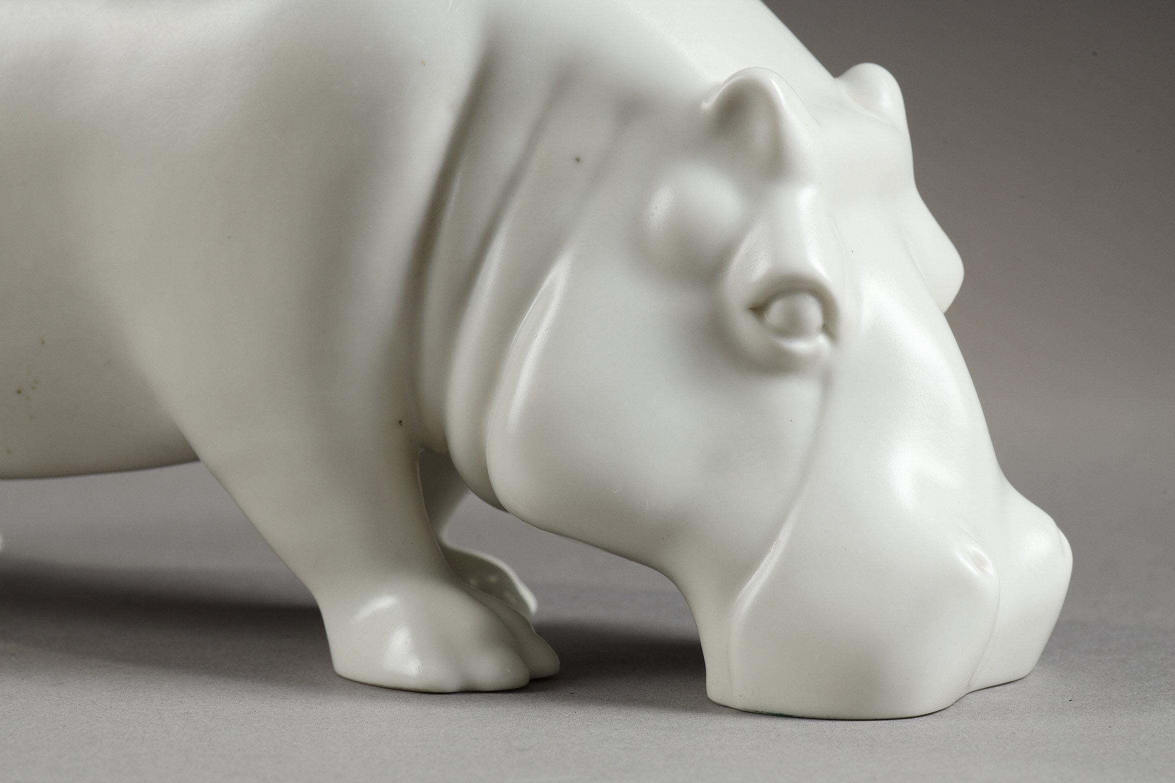 Hippopotamus - Art Deco Sculpture by Armand Petersen
