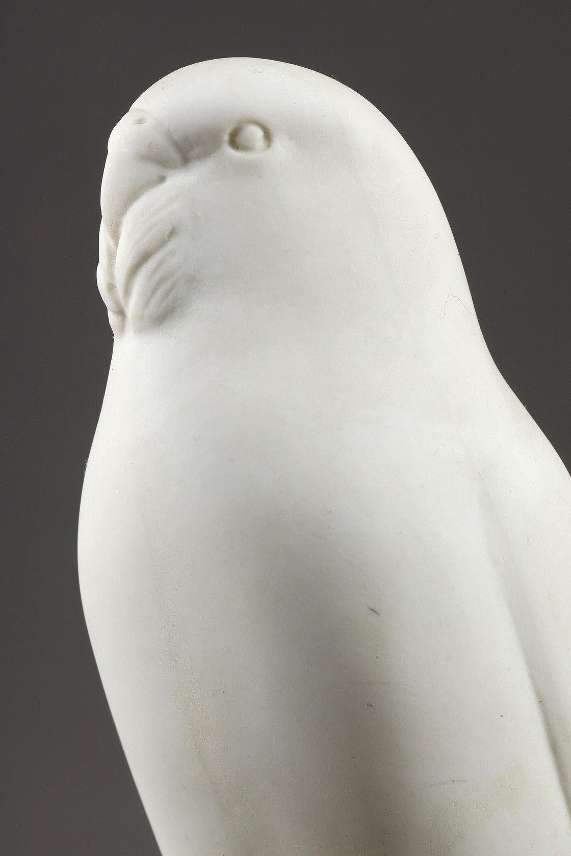 Parrotlet
by Armand PETERSEN (1891-1969) & SEVRES Manufacture

Sculpture in white paste porcelain
Signed « A. Petersen »
Old edition artwork. Stamped by the porcelain manufacture of Sèvres

France
Model created in 1932
Edited by the Sèvres