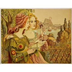 1897 Original lithograph of Armand Point entitled The golden legend