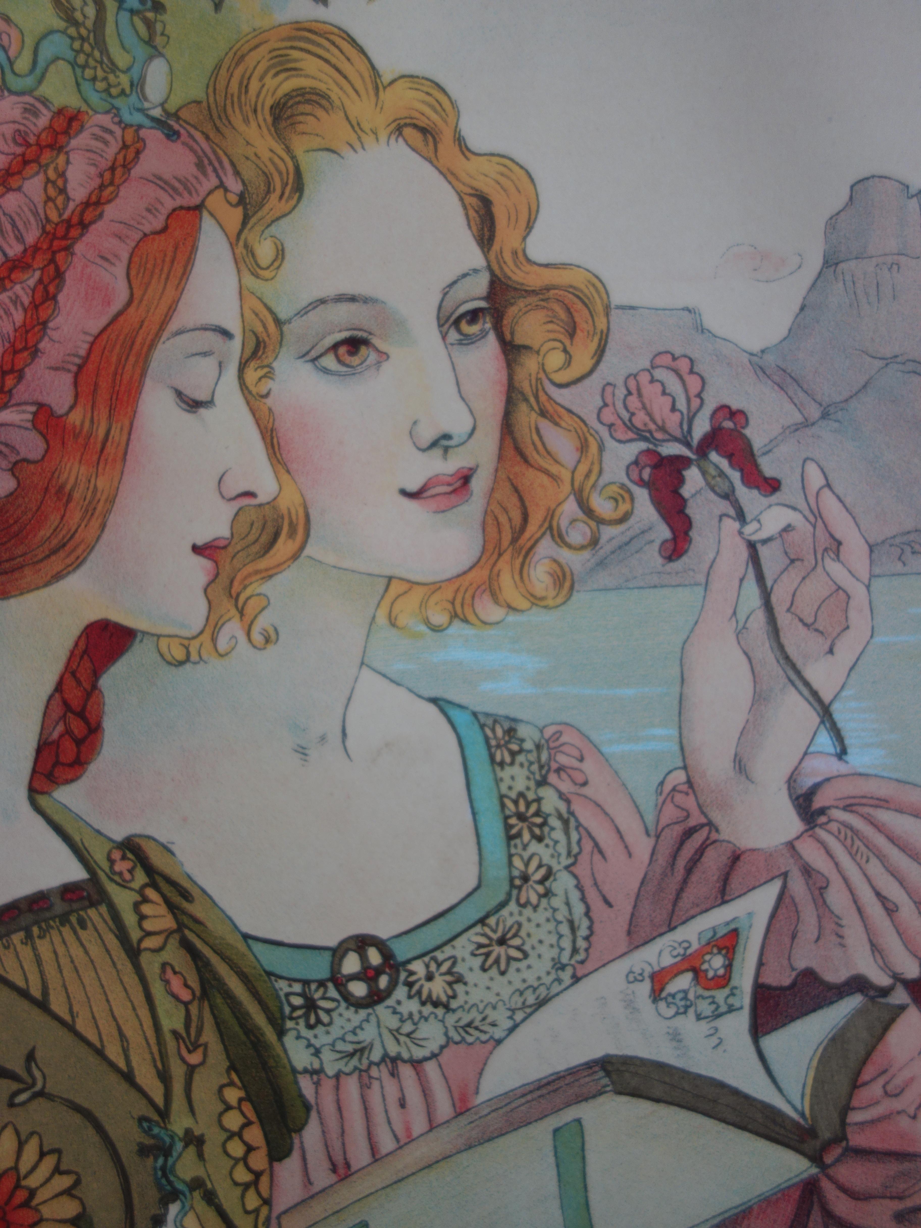 Golden Age (Légende dorée) - Original lithograph, 1897 - Brown Figurative Print by Armand Point