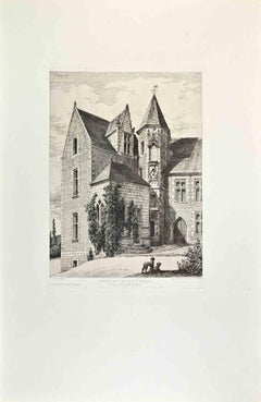 Chateau du Clos lucé à Amboise - Radierung von Armand Queyroy - 1870er Jahre