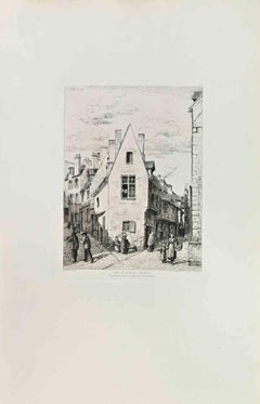 Rue du Rivage - Etching by Armand Queyroy - 1870s