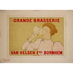 1894 lithograph by Armand Rassenfosse - Grande Brasserie Van Velsen Fres Bornhem