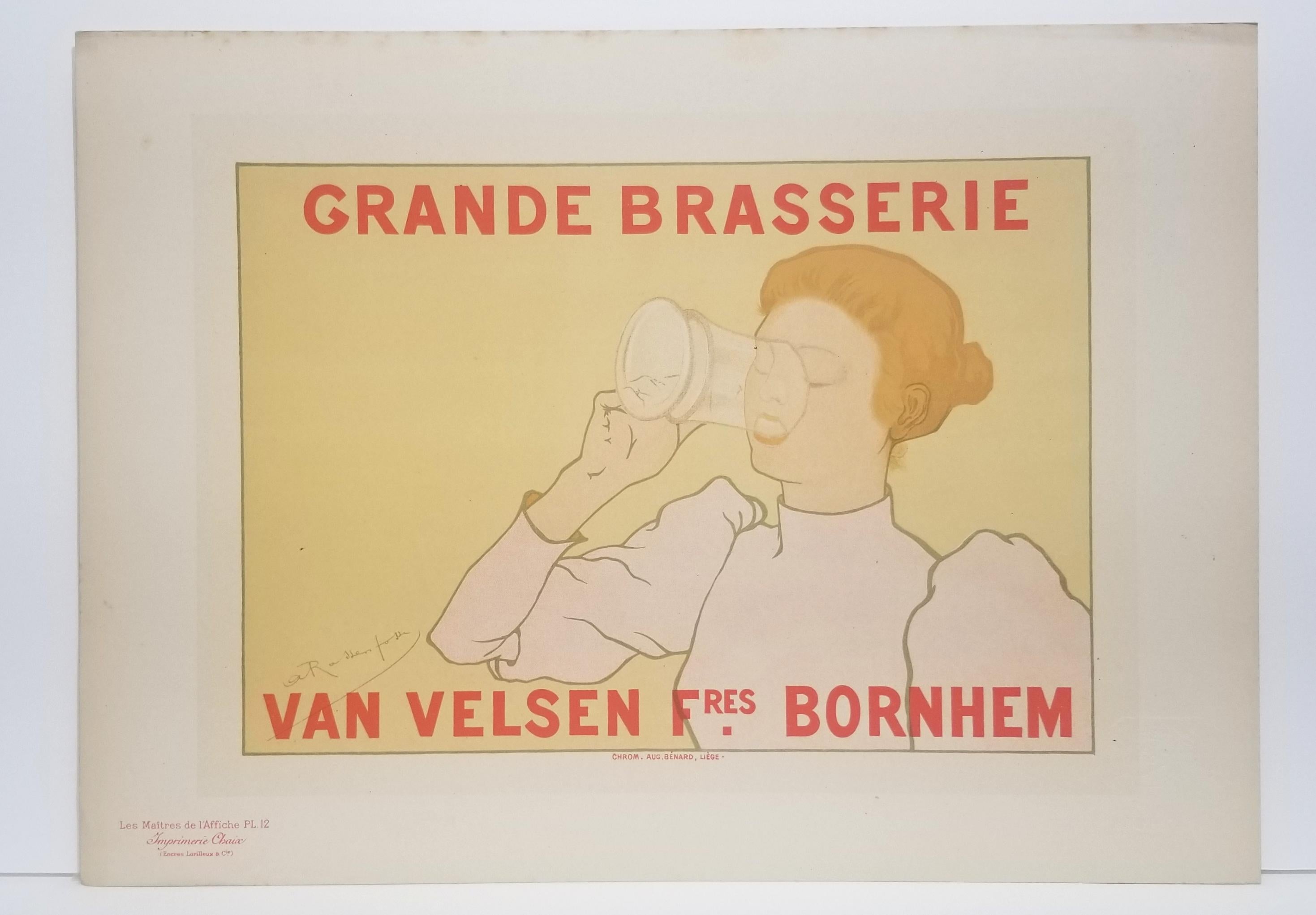 Grande Brasserie Van Velsen frères Bornhem  - Print by Armand Rassenfosse