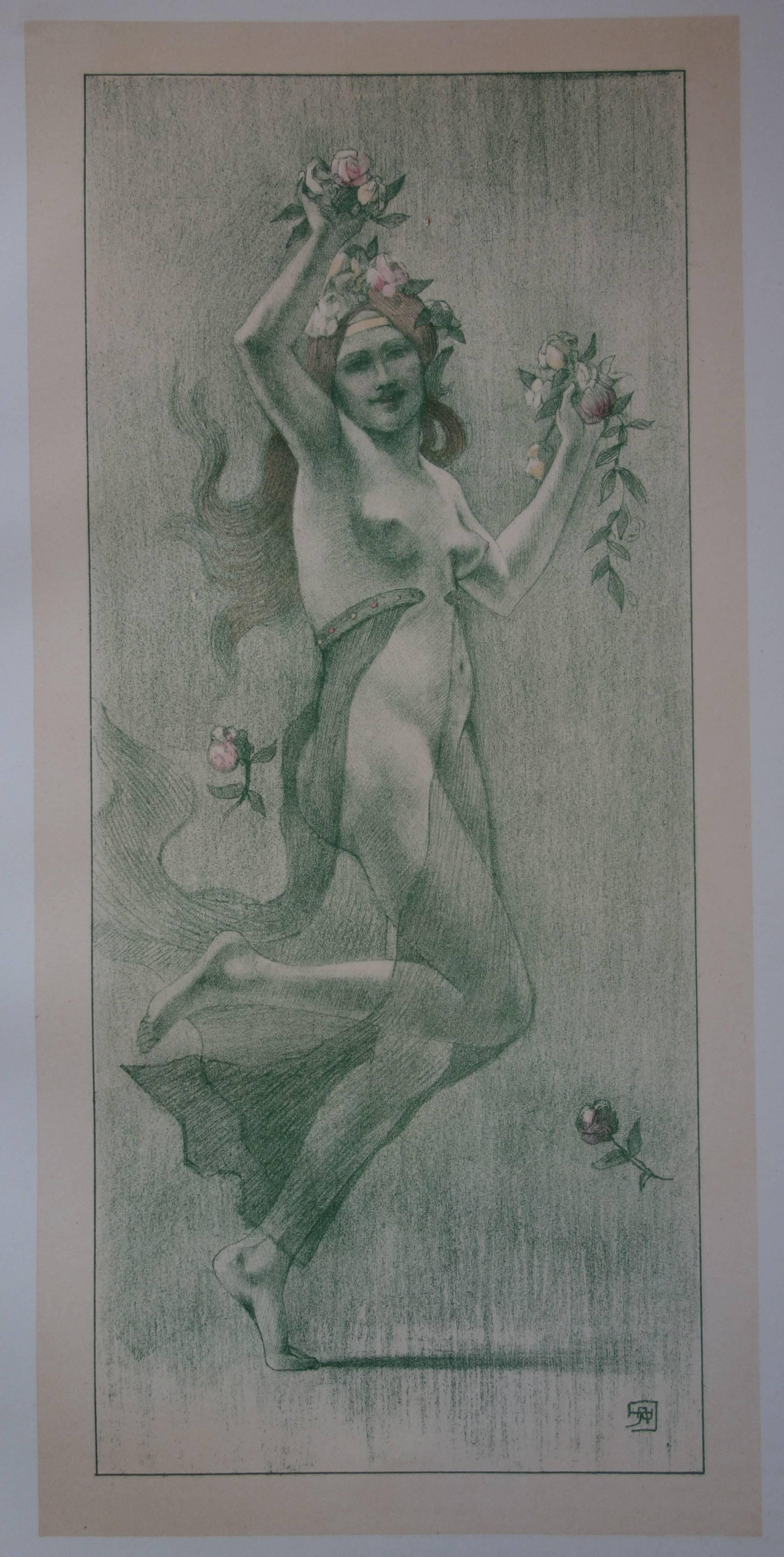 Figurative Print di Armand Rassenfosse - La Danse (La danza) - Litografia originale - 1897