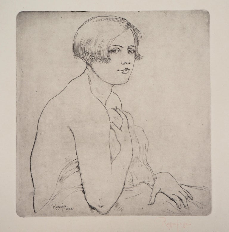 Estampe Originale Armand Rassenfosse 1928 - Femme Pointe Sèche - Tirage Limité