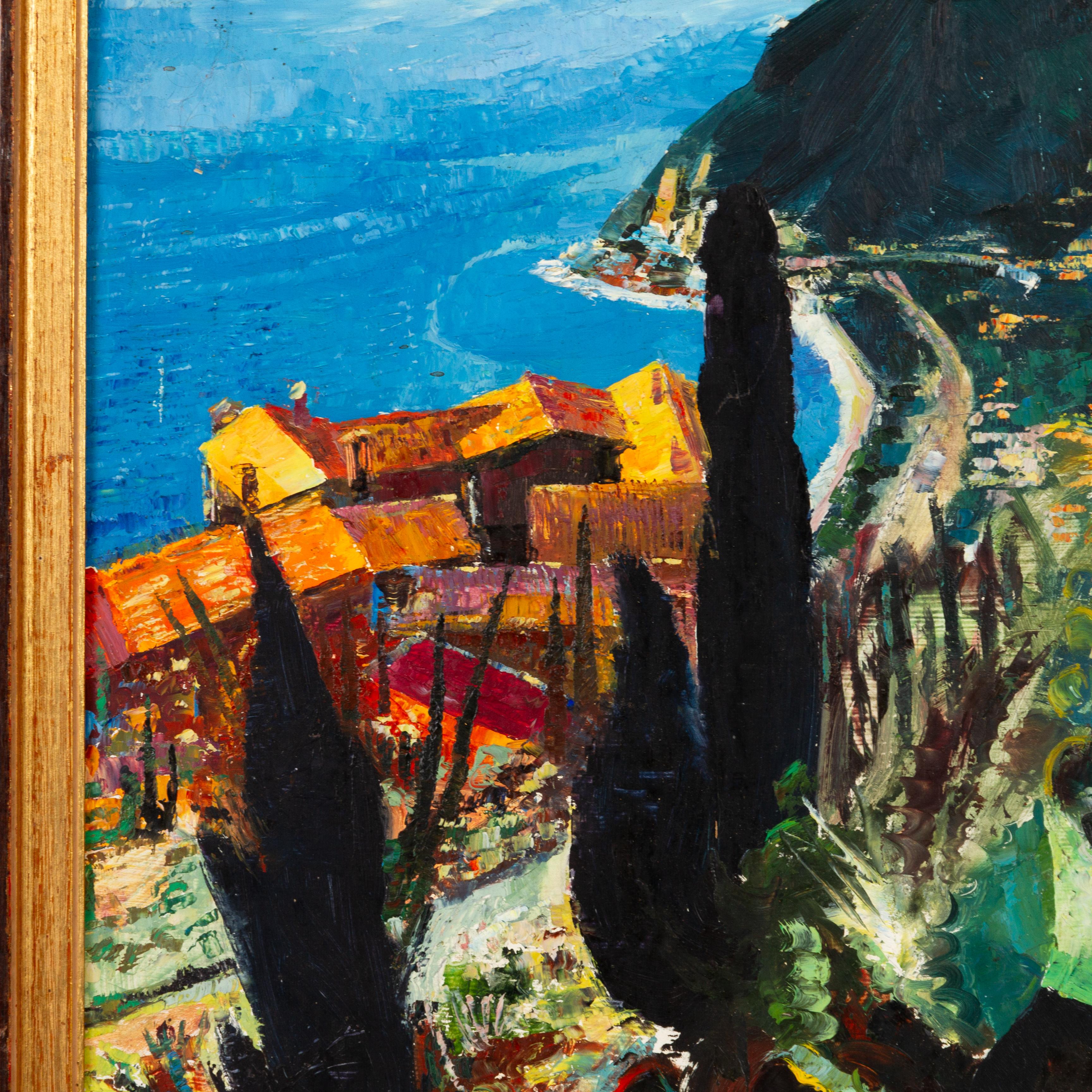 In good condition
From a private collection
Free international shipping
Armand Romainville Cap Ferrat Exotic Garden Belgian Oil Painting 

