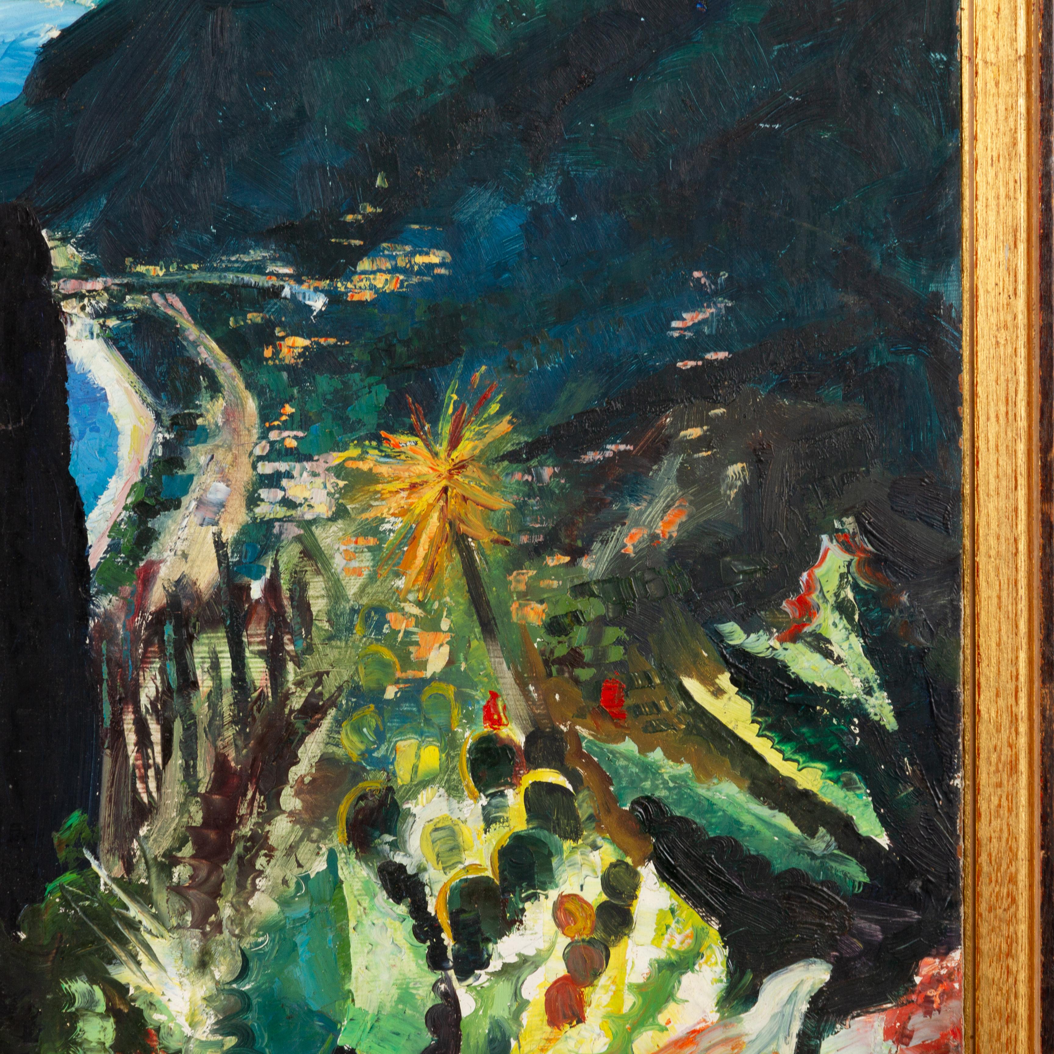 Armand Romainville Cap Ferrat Exotic Garden Belgian Oil Painting In Good Condition In Nottingham, GB