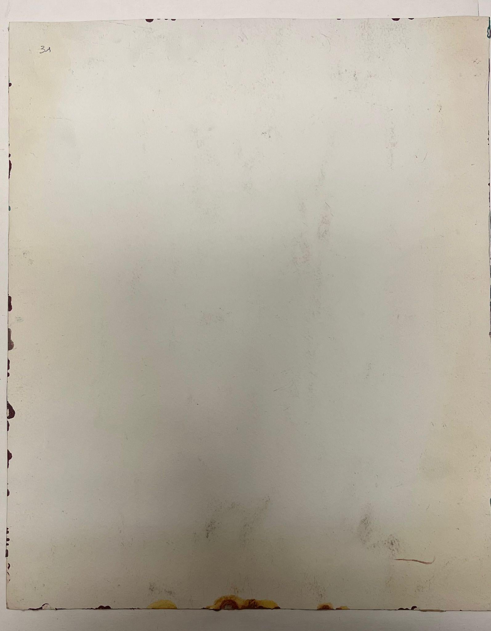 Pittura espressionista astratta di due pinguini capricciosi compagni olio in vendita 6