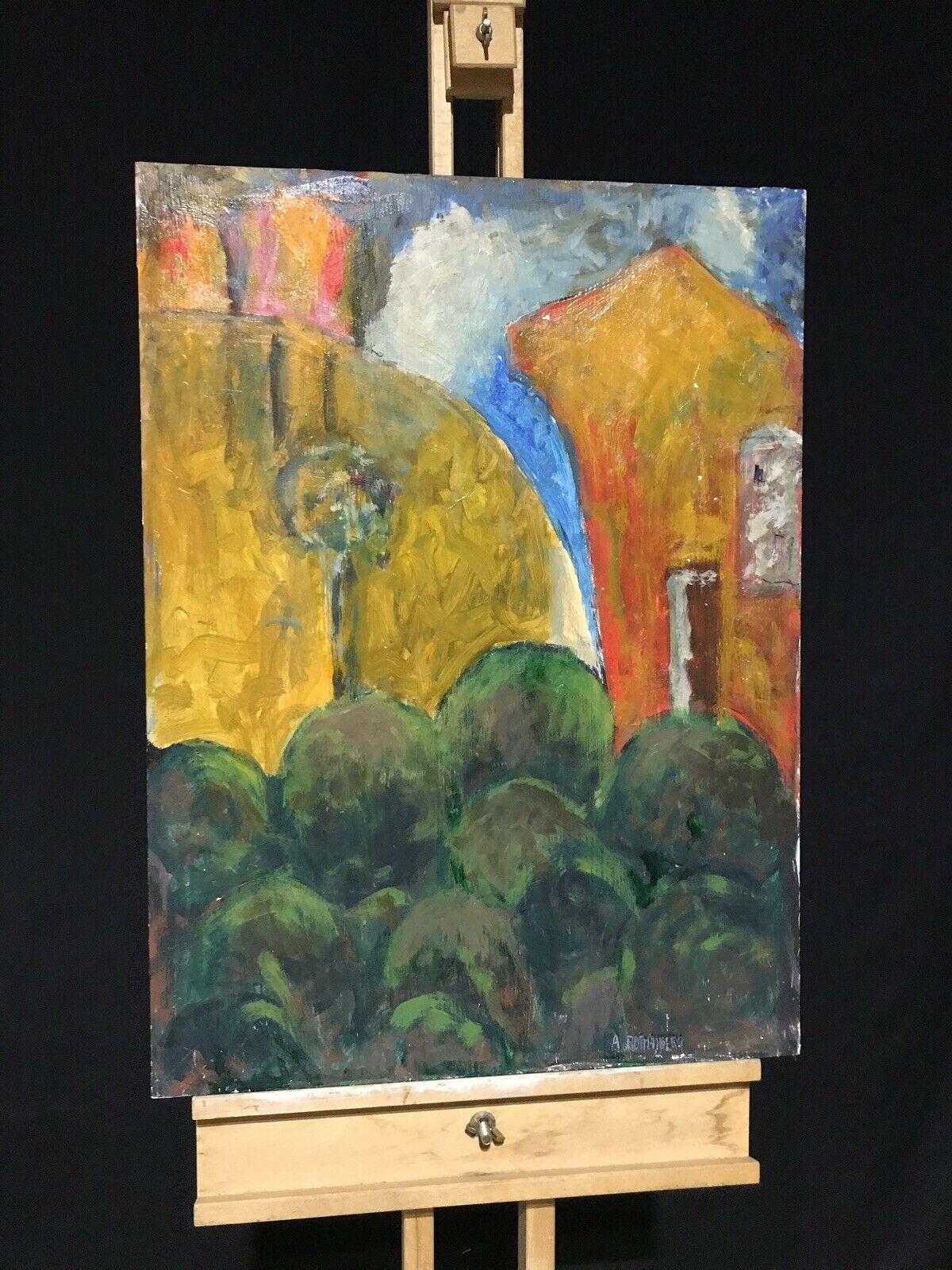 ARMAND ROTTENBERG (1903-2000) GRANDE OLIO ASTRATTO CUBISTA FRANCESE FIRMATO - Painting di Armand Rottenberg