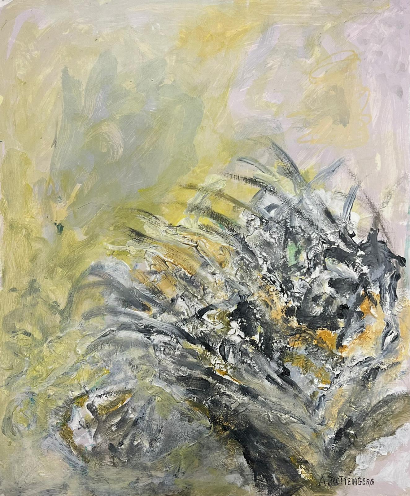 Abstract Painting di Armand Rottenberg - Pittura astratta espressionista francese Autunno infuocato Espressionista