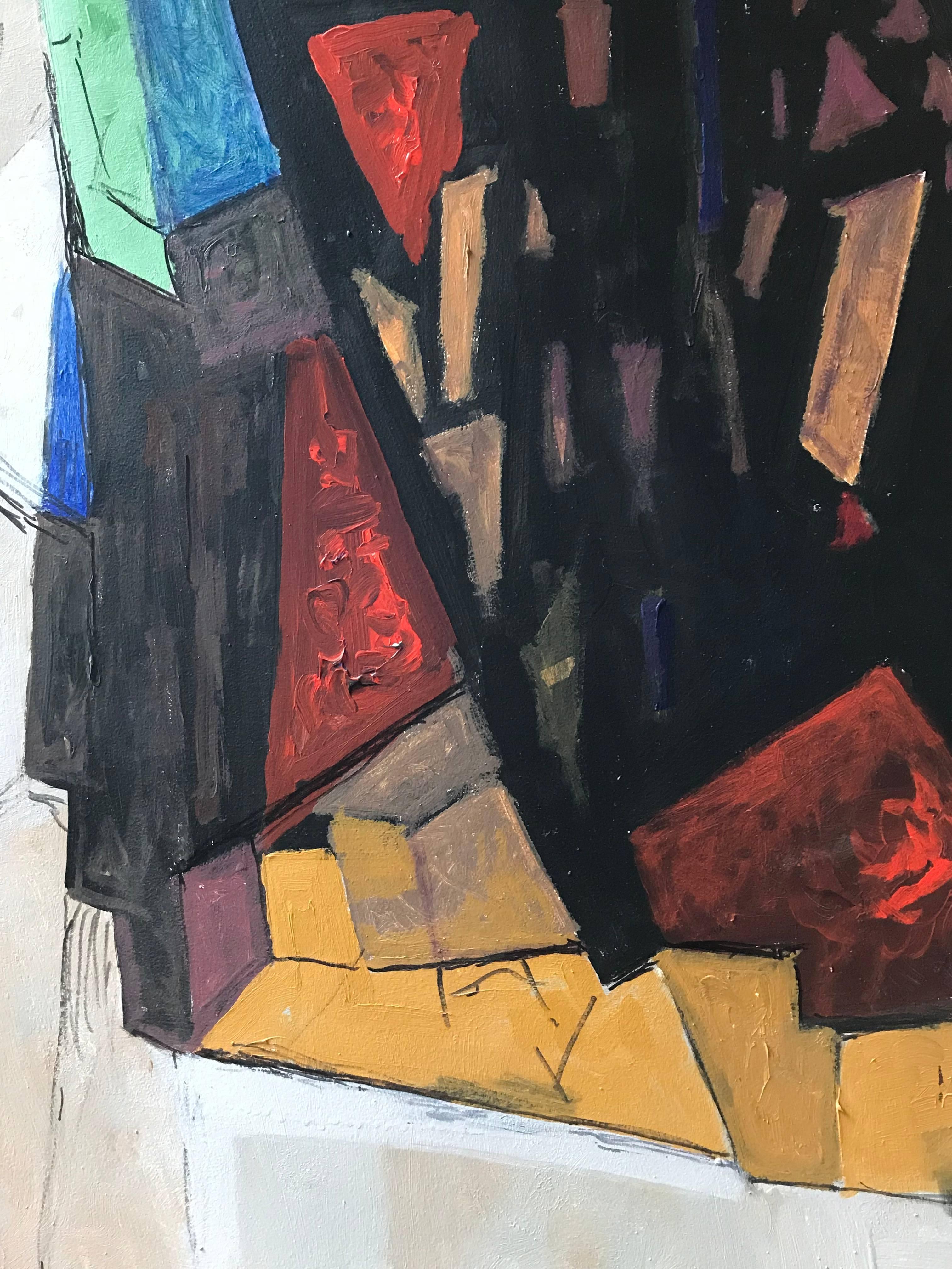 Enorme quadro cubista francese astratto a olio Greene & Greene & Greene in vendita 1