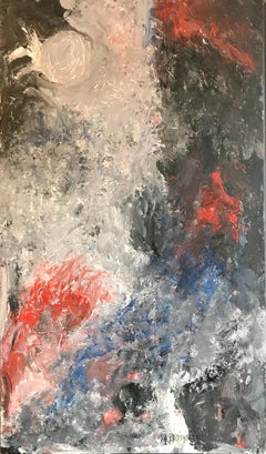 Large French Expressionist Abstract Oil Painting 