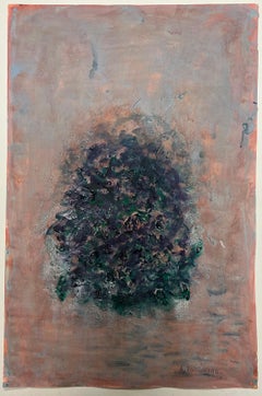 Peinture florale abstraite texturée Fusion organique verte et rose