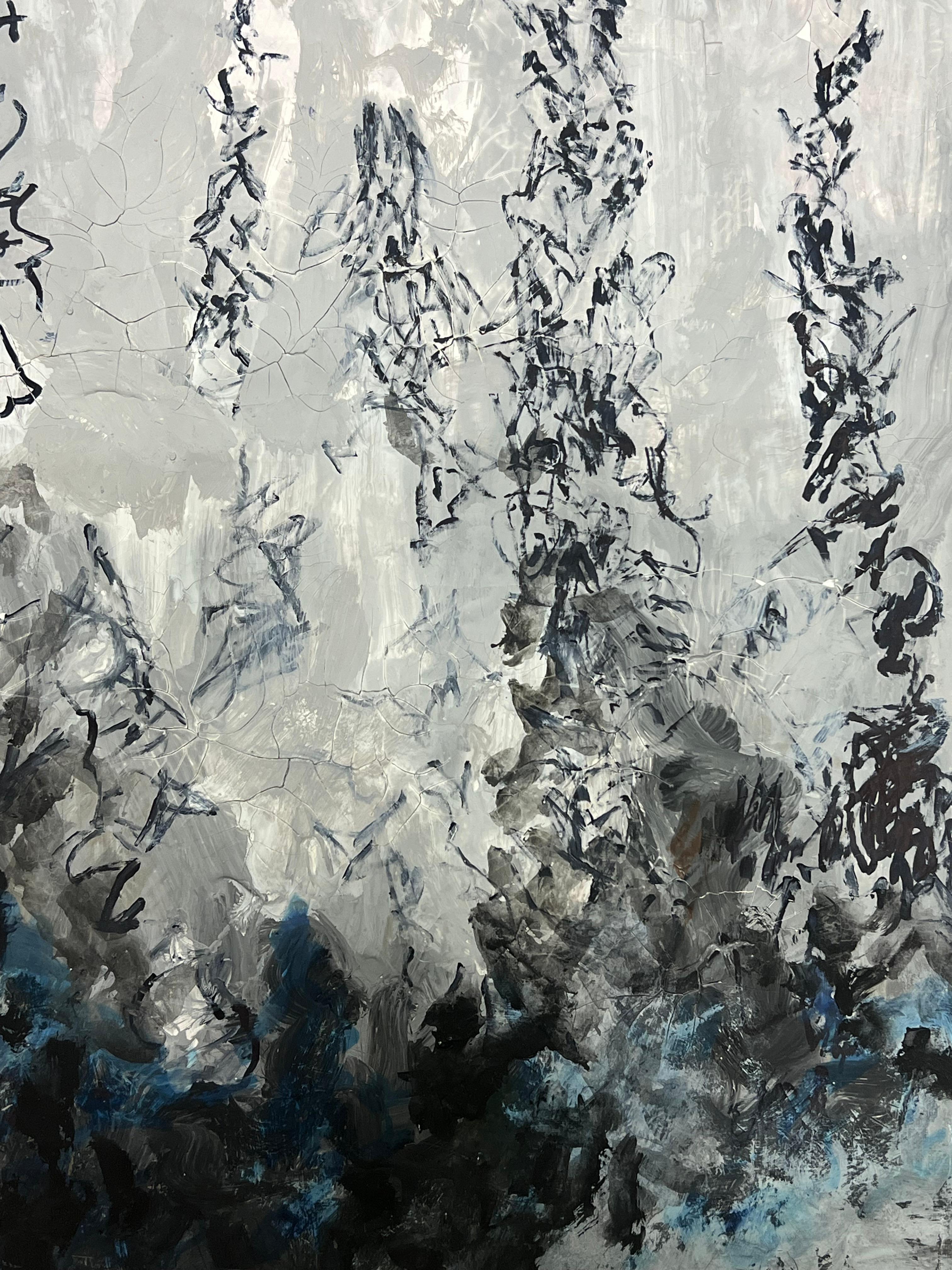 Siluetas Místicas del Bosque Paisaje Expresionista Abstracto en venta 2