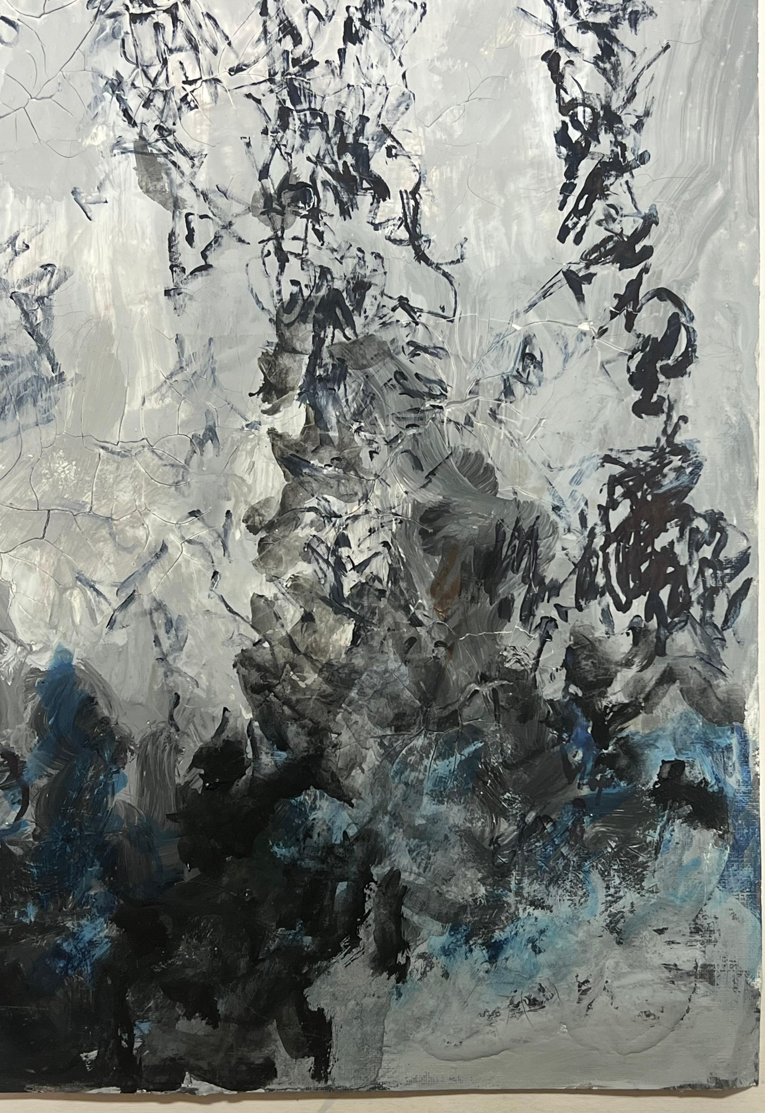Siluetas Místicas del Bosque Paisaje Expresionista Abstracto en venta 3