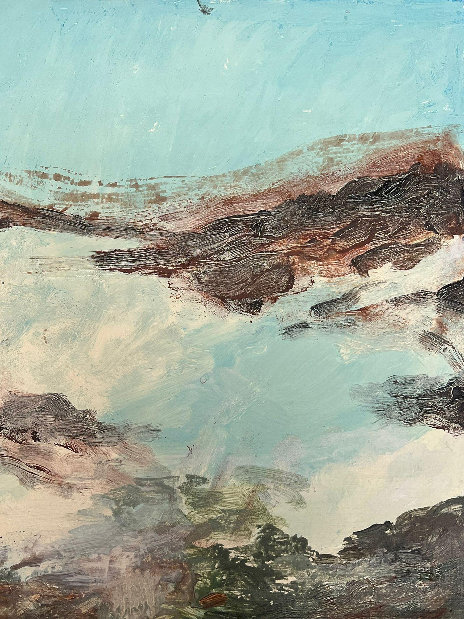 Reflejos Tranquilos Pintura Abstracta de Paisaje con Tono Suave en venta 2