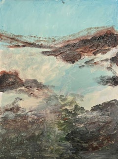 Tranquil Reflections Abstract Landscape Painting with Soft Hue
