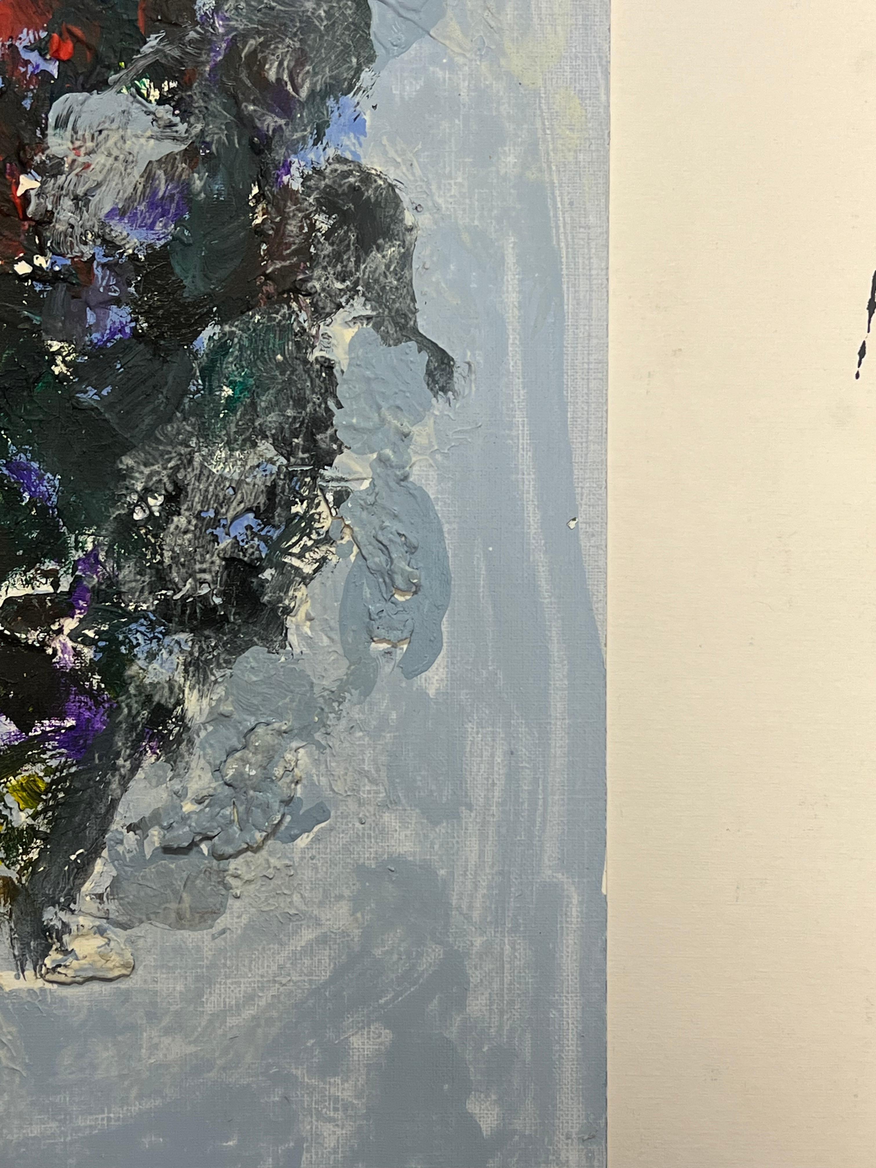 Composición floral abstracta con colores vivos y textura dinámica en venta 4