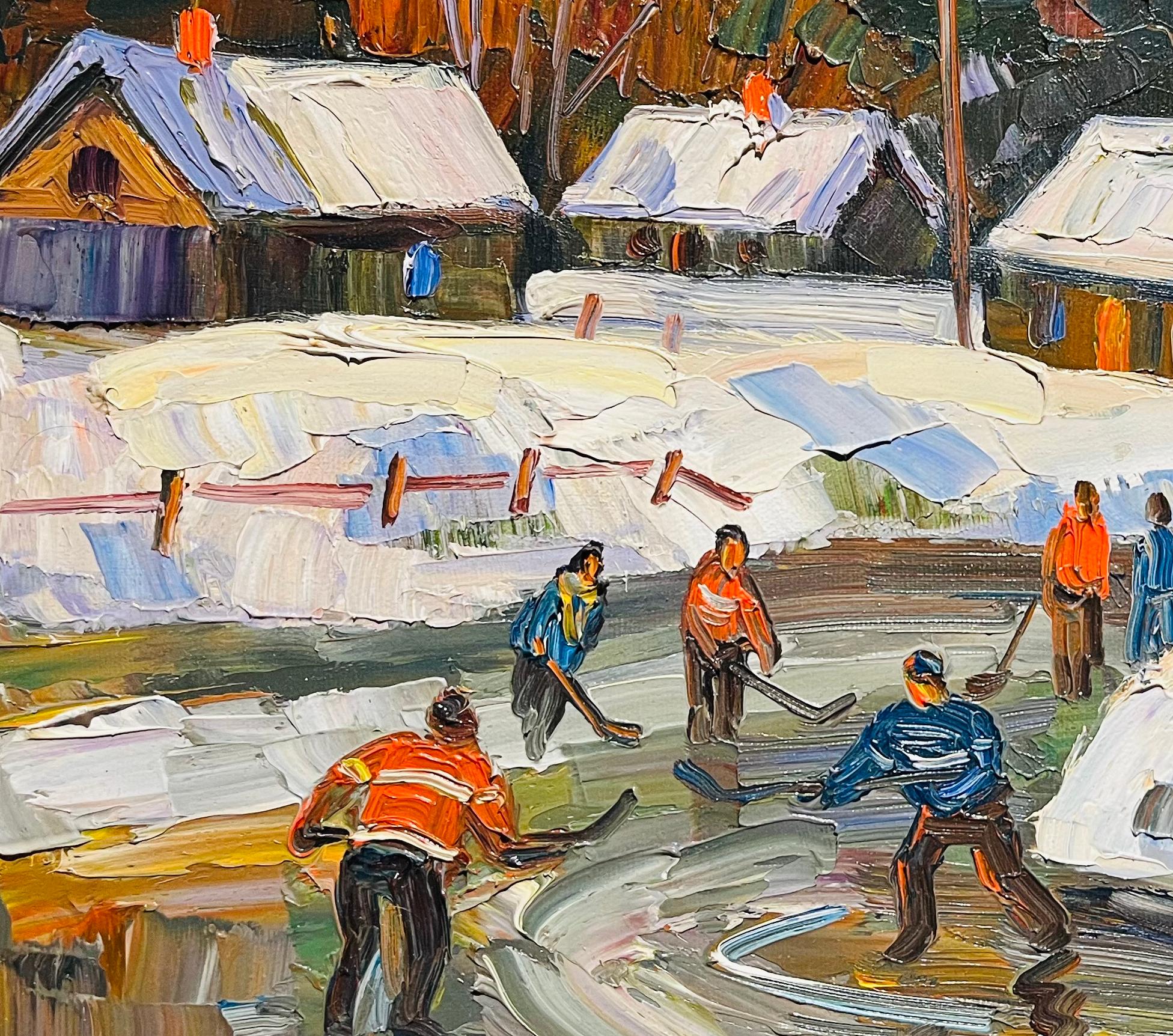 Armand Tatossian, canadiense, 1948-2012
Hockey
Óleo sobre lienzo
12 x 16 pulgadas
Firmado abajo a la derecha ;
firmado, titulado   verso;
enmarcado