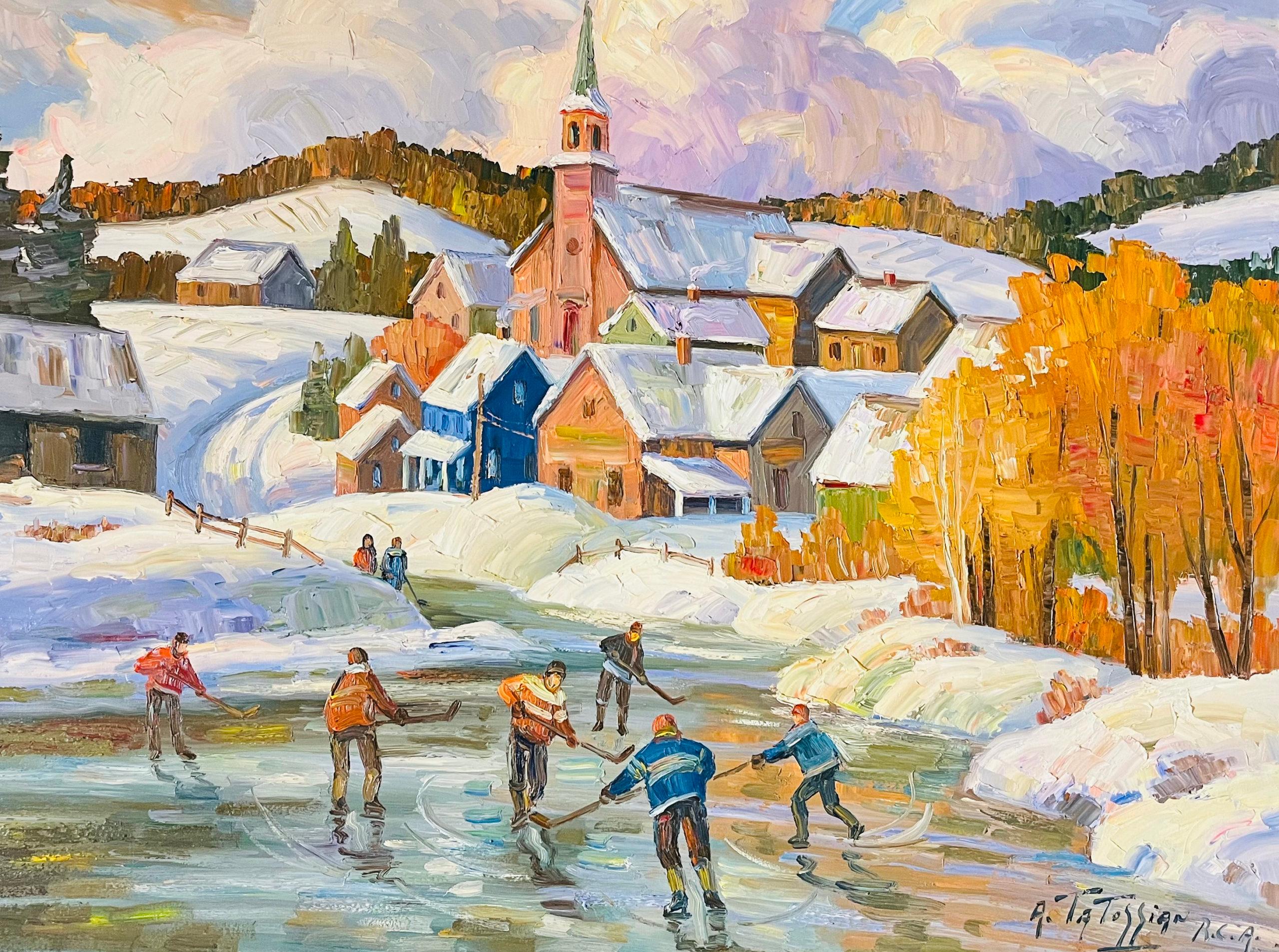 Figurative Painting Armand Tatossian - Jeu de hockey