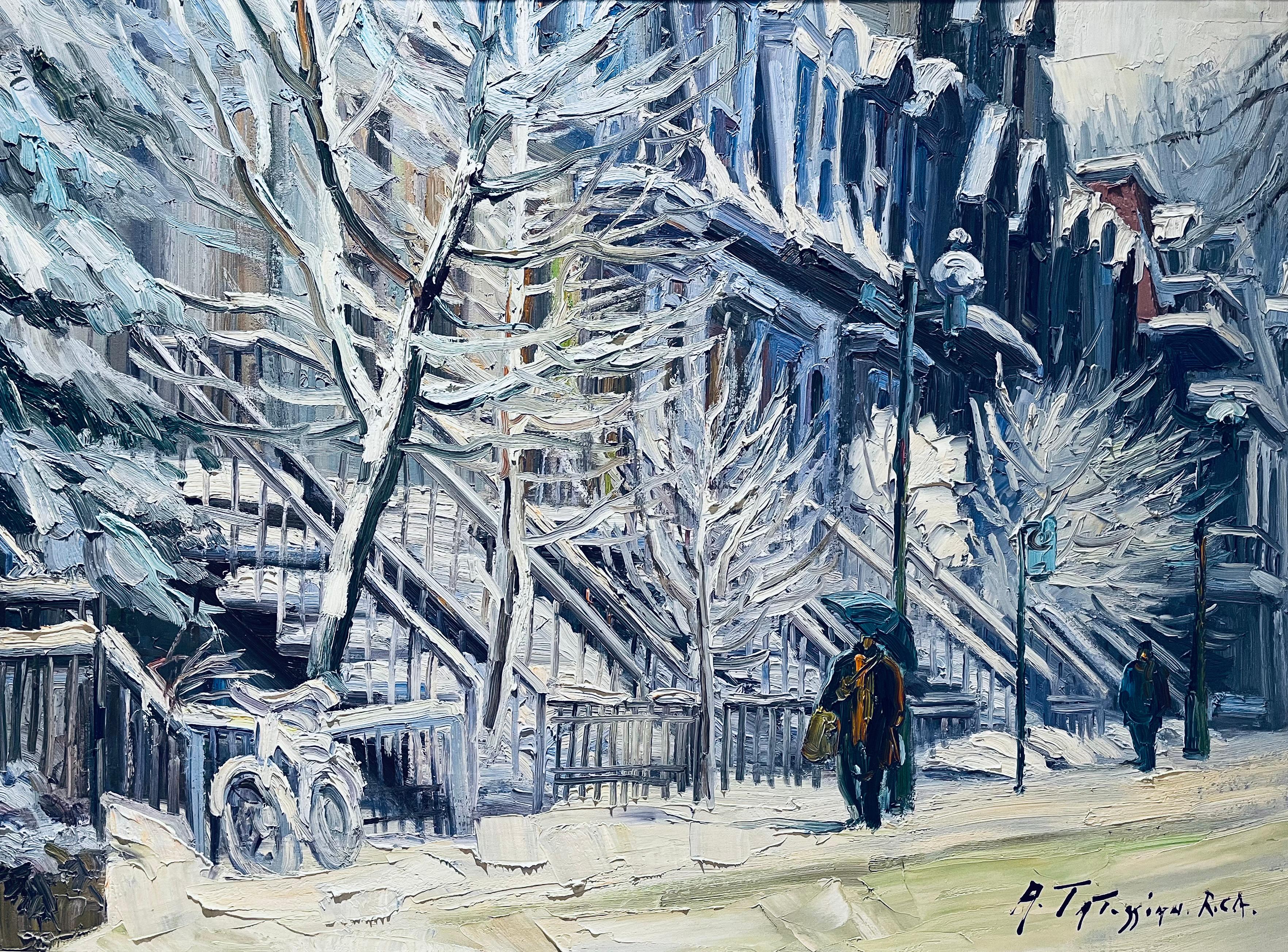 Montreal Sous la neige - Painting de Armand Tatossian