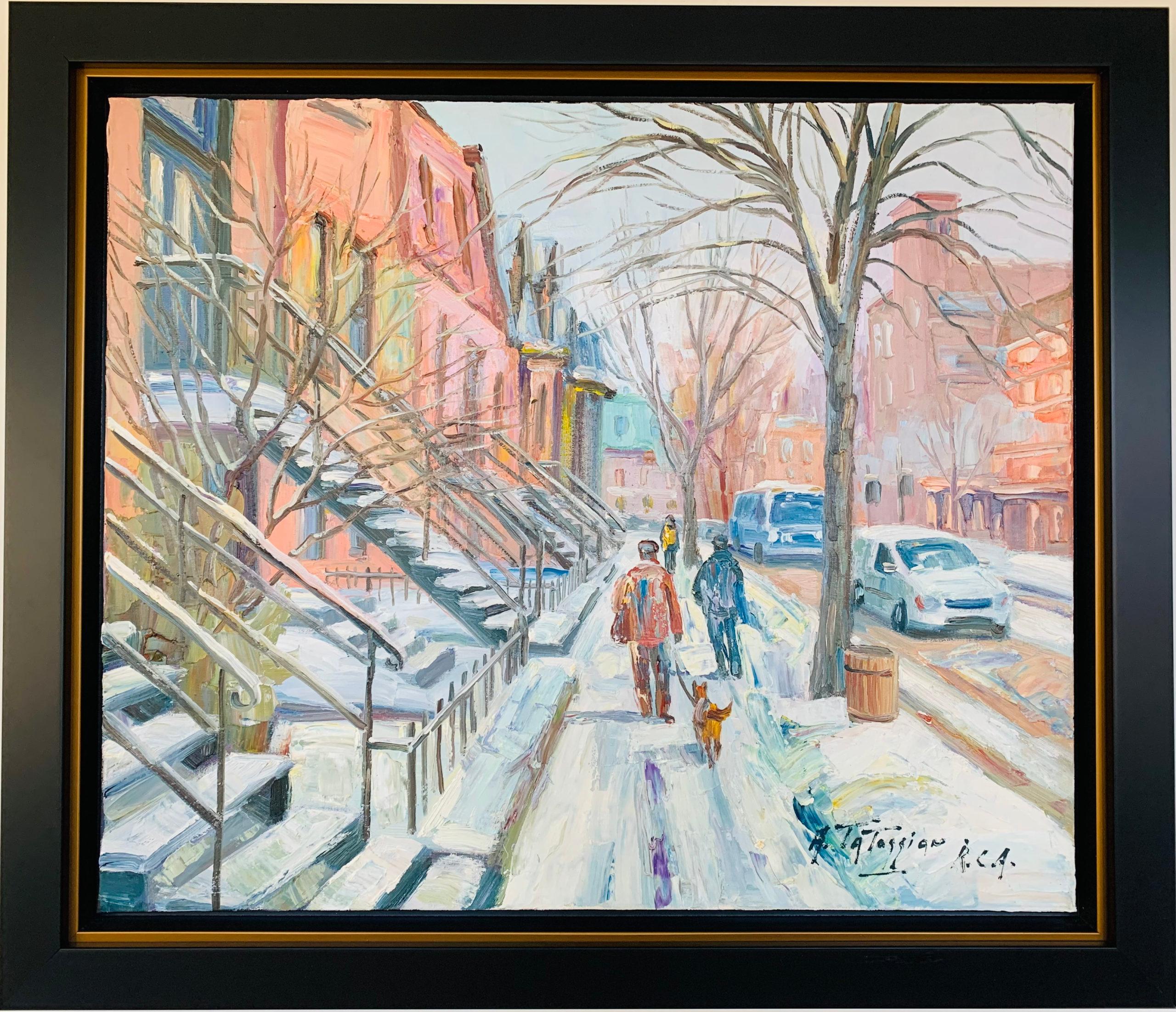 Montreal winter - Painting by Armand Tatossian
