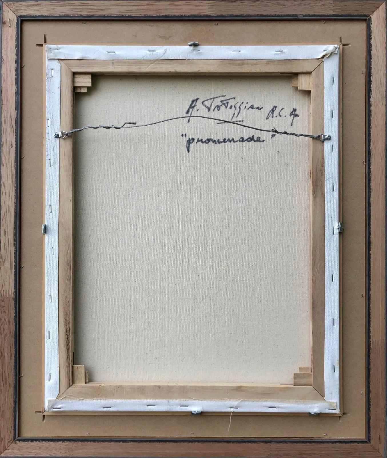 Armand Tatossian, canadiense, 1948-2012
Paseo marítimo
Óleo sobre lienzo
20 x 16 pulg.
50,8 x 40,6 cm 
Firmado en la parte inferior derecha: A. Tatossian
Firmado, titulado verso
enmarcado