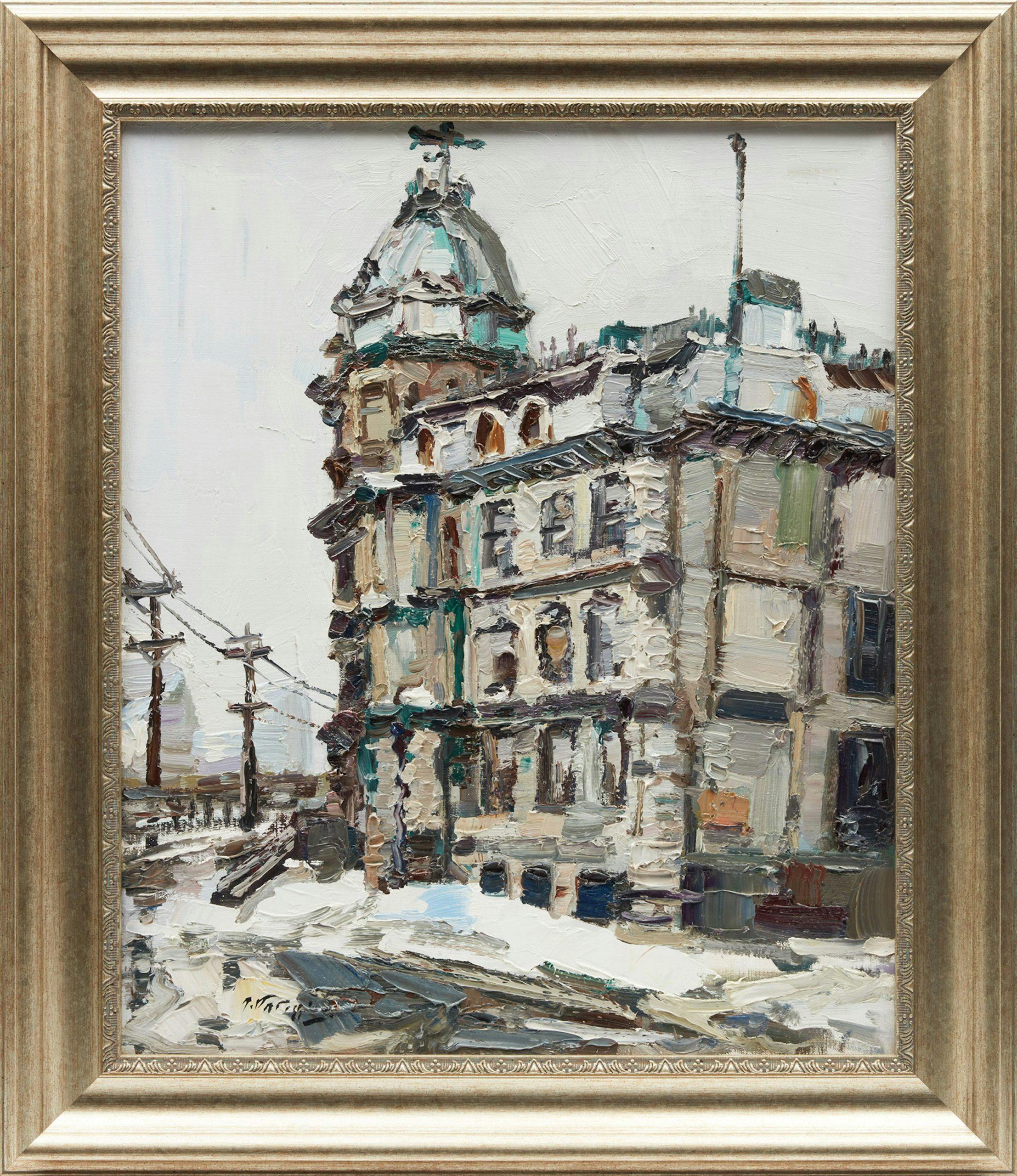 Sans titre (scène de la ville de Montréal) - Painting de Armand Tatossian