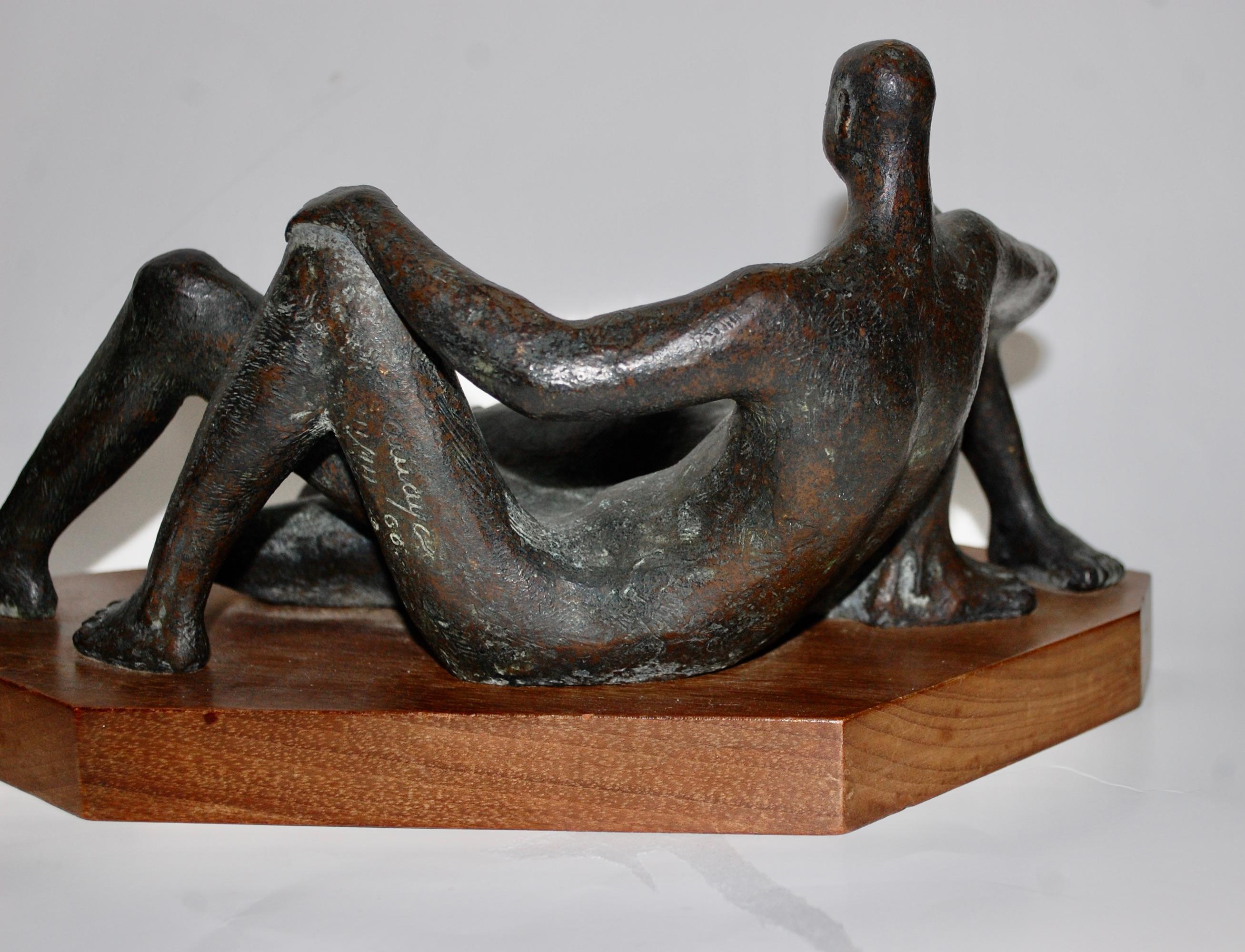 Liebespaar Bronze-Skulptur mit zwei Figuren (Moderne), Sculpture, von Armando Amaya