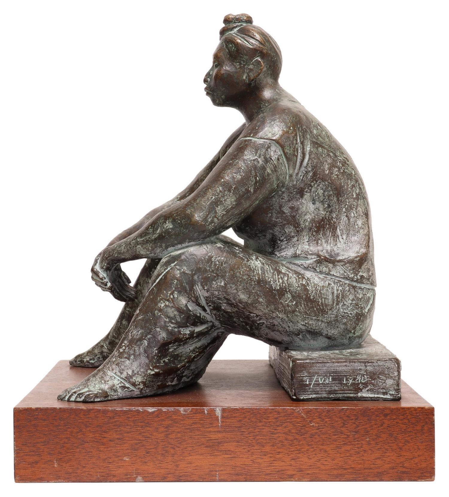 Martha On The Bench, Bronzeskulptur (Moderne), Sculpture, von Armando Amaya