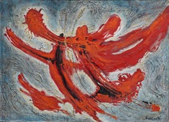 Abstraktes italienisches/ südafrikanisches abstraktes Ölgemälde aus den sechziger Jahren