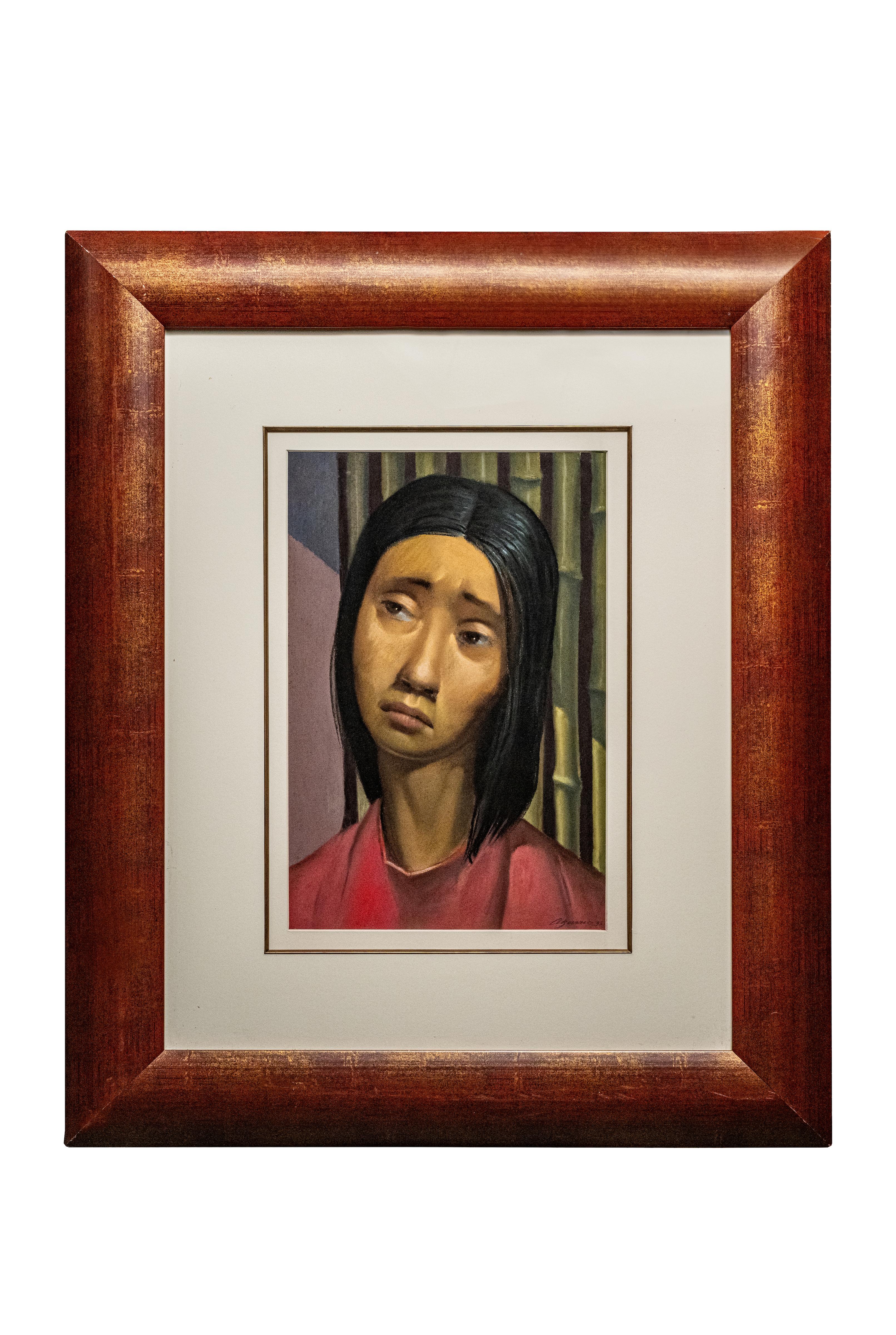 Armando Barrios, India, 1955, pastello su carta, 41 x 26 cm, 16,1 x 10,2 pollici. in vendita 1