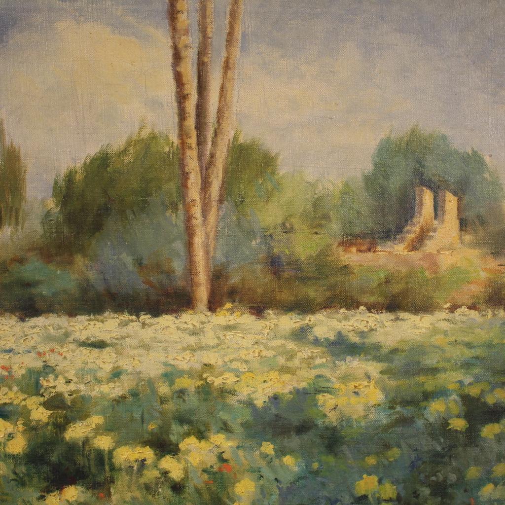 20. Jahrhundert Öl auf Leinwand Signiert A. Bezzi Landschaftsgemälde, 1920 im Angebot 10