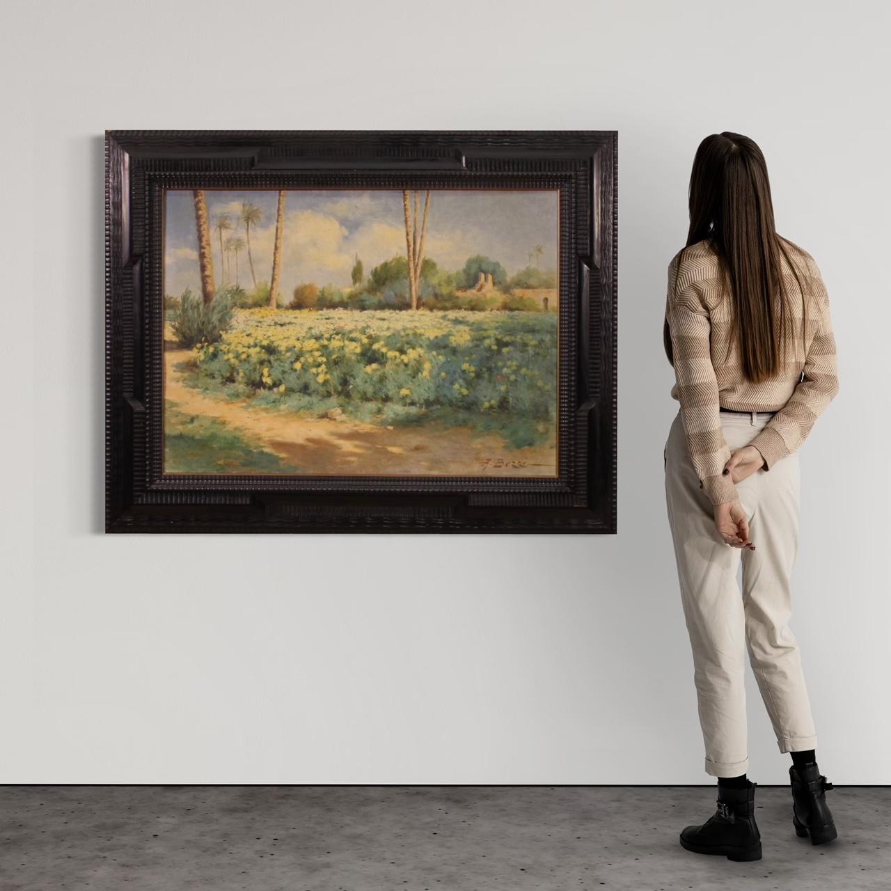 20. Jahrhundert Öl auf Leinwand Signiert A. Bezzi Landschaftsgemälde, 1920 (Black), Landscape Painting, von Armando Bezzi