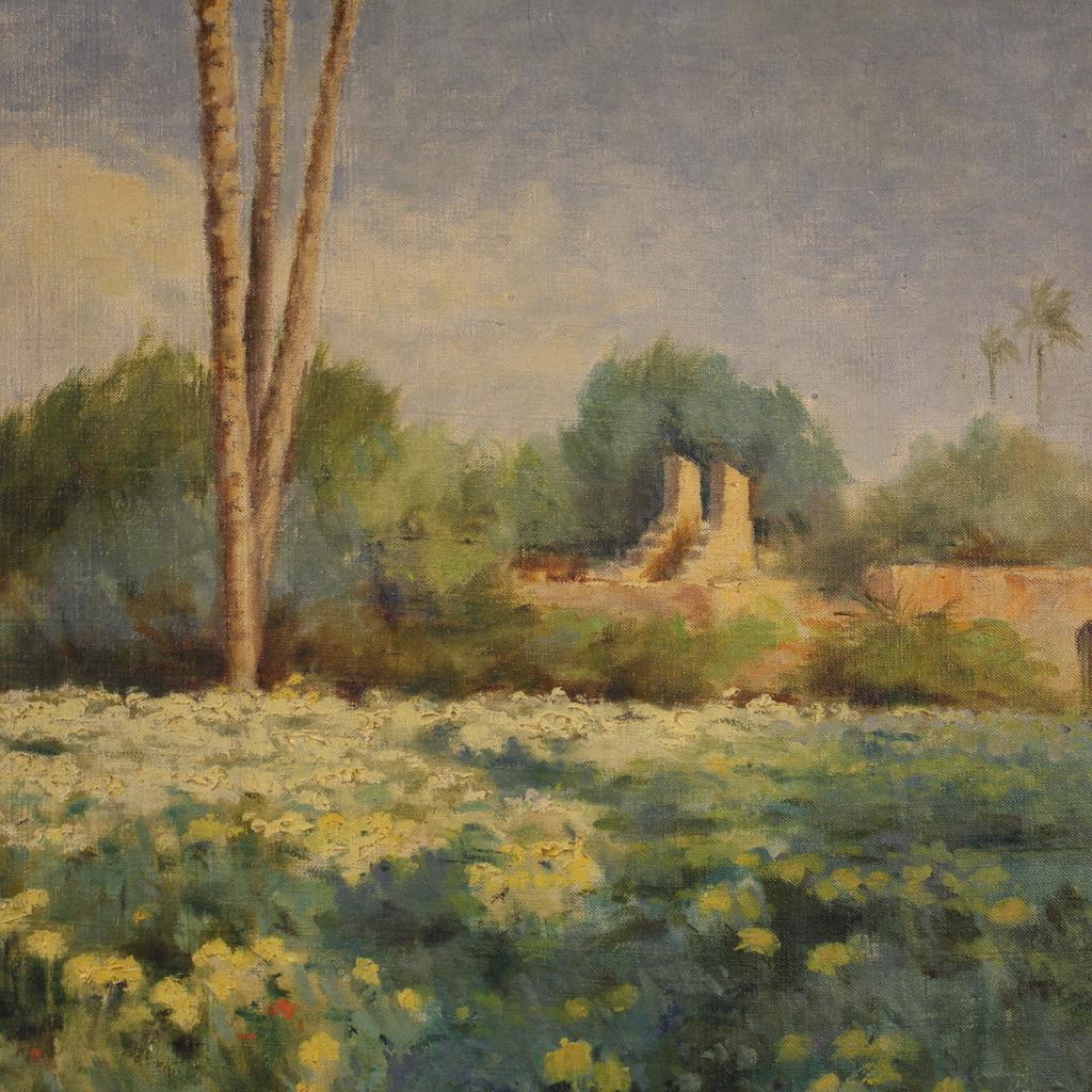 20. Jahrhundert Öl auf Leinwand Signiert A. Bezzi Landschaftsgemälde, 1920 im Angebot 2
