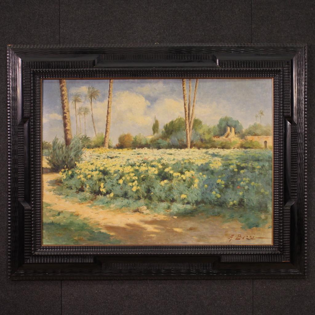 Armando Bezzi Landscape Painting – 20. Jahrhundert Öl auf Leinwand Signiert A. Bezzi Landschaftsgemälde, 1920