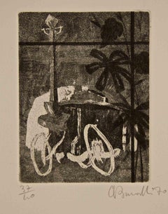 Cement Mixer - Etching by Armando Buratti - 1970