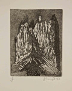 Dolomites Etching, Hand Signed, Modern Style, Edition of 45, 1966