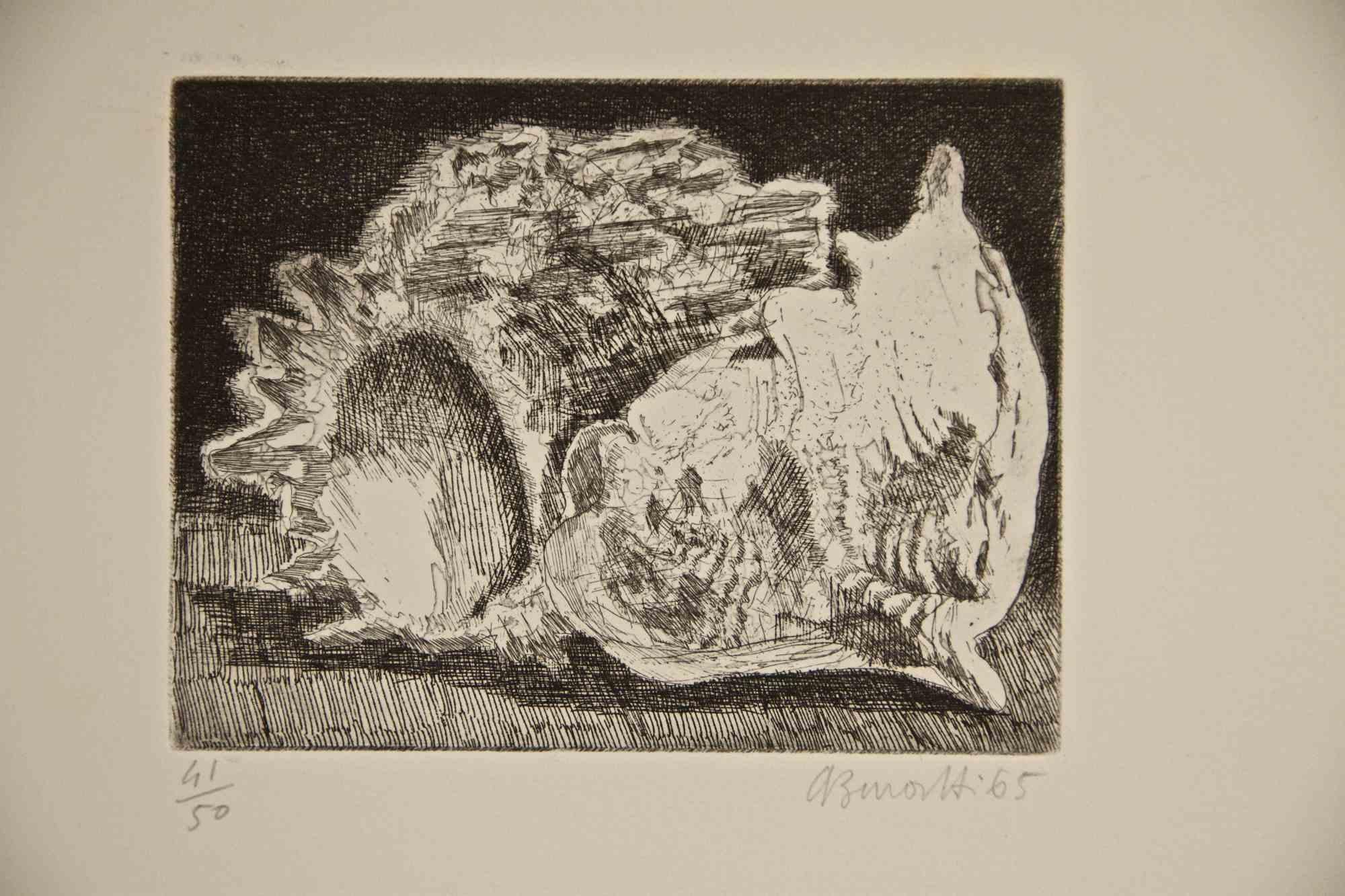 Fossili - Acquaforte di Armando Buratti - 1965