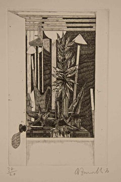 Pleine lune - Gravure d'Armando Buratti - 1970
